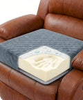 Comfy Memory Foam Armchair Pad For Recliners 22 By 22 By 5 Inches With Washable Velvety Cover Waterproof Layer And Non Slip Base Gray For Seniors Long Sitting Comfort on leather recliner