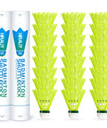 12 Pack Nylon Badminton Shuttlecocks for Backyard Fun and Outdoor Play, wind resistant 5.5g weighted birdies, neon yellow
