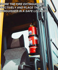 Heavy Duty Fire Extinguisher Mount Bracket With Foam Pad Stand Built To Last installed in vehicle cab