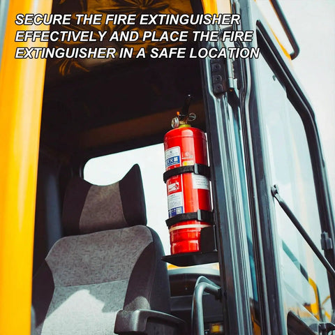 Heavy Duty Fire Extinguisher Mount Bracket With Foam Pad Stand Built To Last installed in vehicle cab