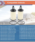 Two Pack Engine Oil Filter Set For Mercedes Benz C Class CLS E Class CLE S ML SL Series Replaces 2761800009 with compatibility list