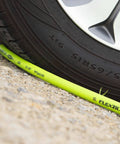 Beefy Three Eighths Inch Hybrid Air Hose 250 Feet Lightweight Yet Heavy Duty Kink Resistant under car tire on gravel