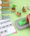 Beginner Needle Felting Kit With Succulent Designs, 15 Piece Set including wool roving, foam mat, felting needles and instructions
