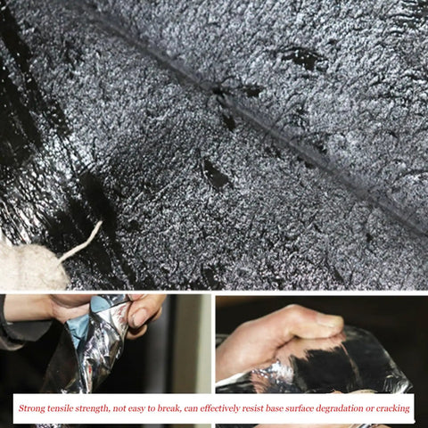 Close-up of Heavy Duty Asphalt Roof Shingles Repair Tape and Self Adhesive Bitumen Membrane showing strong black texture.