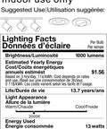 Lighting facts for GU10 LED Flood Light Bulb R111 PAR36 With Reflector 13W 1000lm Warm White 3000K Twist Base