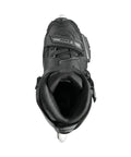 Top view of Crossfire Slalom Inline Skates For Adults Black Urban Performance Gear Secure Fit With anatomical tongue and 45 micro buckle.