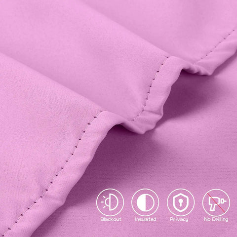 Close-up of pink fabric of Light Blocking Classroom Curtains 10W X 40H Blackout Roller Blinds For Windows And Door Panels