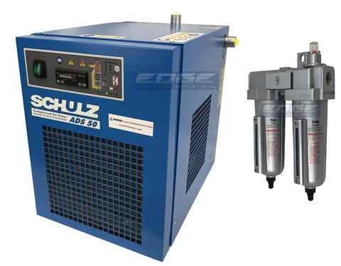 Non Cycling Refrigerated Air Dryer Kit For Air Compressors With 50 CFM At 100 PSI, Industrial Water Separator, Oil Removing Coalescing Filter, Pre-Filters Included, Complete Moisture And Oil Free Ultra Dry Air For Piping Not Included, Half Inch NPT