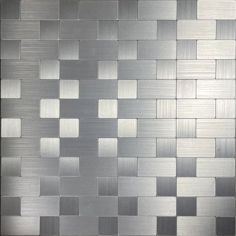Peel And Stick Metal Backsplash Tiles Self Adhesive Aluminum Mosaic 3D Wall Sticker for Kitchen Square and Rectangle Stainless Steel