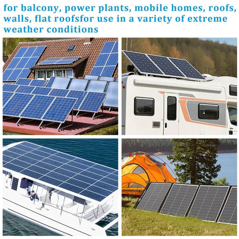 Heavy Duty Adjustable Solar Panel Tilt Mount Bracket Solid Aluminum Roof RV Boat Support Kit Fits 50W To 400W Panels on rooftops and boats.