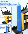 Heavy Duty Rolling Welding Cart With Wheels For Welder And Plasma Cutter, Pro Grade Multi Function Gas Bottle Stand with safety chains