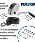 F2 Trailer Winch With Strap Heavy Duty 1600 Lb Load Capacity, Corrosion Resistant Aluminum Frame, hardware components included