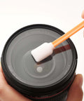 Cleaning camera lens with Large Rectangular Foam Cleaning Swab Sticks 5.25 Inch Orange Pack of 200 for Inkjet Printer Heads and Electronics