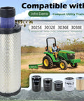 All In One Heavy Duty Maintenance Filter Kit For 3025E 3032E 3036E 3038E Compact Utility Tractors Compatible With John Deere