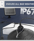 Solar Pendant Lights For Indoor Outdoor Use With Extra Long 20.5ft Cable IP67 Waterproof showing cable and housing detail.