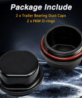 Two Pack Trailer Bearing Dust Cap With O Ring Grease Cover For Dexter Vortex Marine Trailers And Boat Hubs Replace 81143 48355v K71 G01 73 Fit 1250 Lbs To 1750 Lbs, shown with FKM O-rings