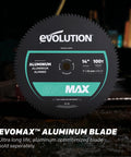Evolution EVOMAX 14-inch aluminum blade, front view with teal label