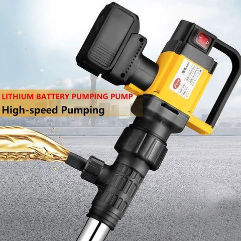 Heavy Duty 60-80L Min Electric Barrel Drum Pump Fast Fluid Transfer Machine With Nine Point Eight Ft Hose Brushless Motor Three Speed Adjustment For Oil Water Wine And Chemicals Industrial Grade Stainless Steel