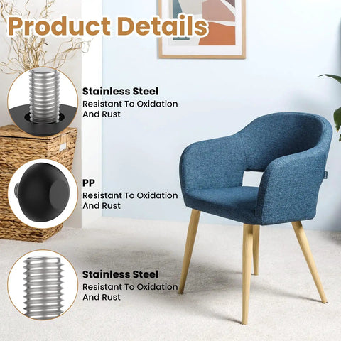 Eight Pack M8 Adjustable Furniture Leveling Feet With Stainless Steel Threads And Screw In Glides details next to chair
