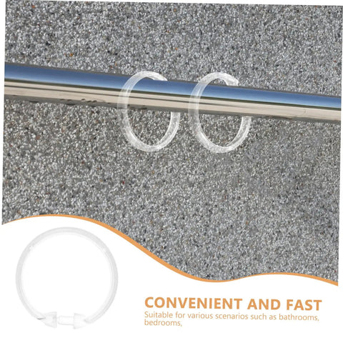 12 Pack Round Shower Curtain Rings Plastic Hooks For Bathroom Inner Diameter Easy Glide Heavy Duty Yet Gentle On Drapery Secure Durable Clips For Hanging Your Shower Curtain