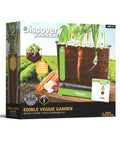 Edible Veggie Garden Watch It Grow Kit For Kids box showing carrots, radishes, and onions growing in soil for ages 6+