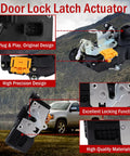Rear Left Driver Side Door Lock Latch Actuator Replacement 931 108 Fits Cadillac Escalade Avalanche Silverado Suburban 2007 2014 Models For Quick No Fuss Secure Entry, black plastic and metal plug-in unit