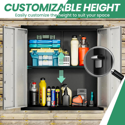 Heavy Duty 10 Piece Steel Garage Cabinet System With Workbench All In One Modular Garage Storage Set for organization