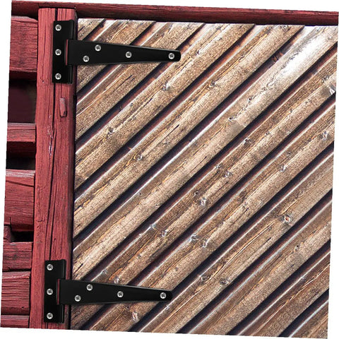 8 Pack 5 Inch Black Painted Galvanized T Type Metal Hinges for Exterior and Interior Doors on Wooden Gate