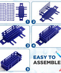 4 Pack 60 Hole Plastic Test Tube Racks Lab Holders Detachable For 16mm And 20mm Tubes Colorful Set assembly steps