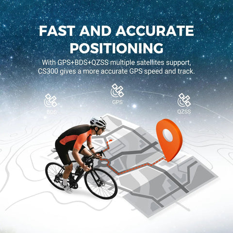 Cyclist using GPS Bike Computer With Wireless Cadence And Power Sensor Support 2.6 Inch Auto Backlight Display Bluetooth 5.0 ANT Plus