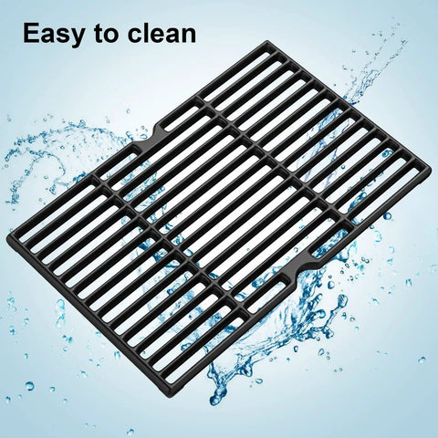 Premium durable heat resistant enamel cast iron cooking grid grate for four burner gas grill, easy to clean.