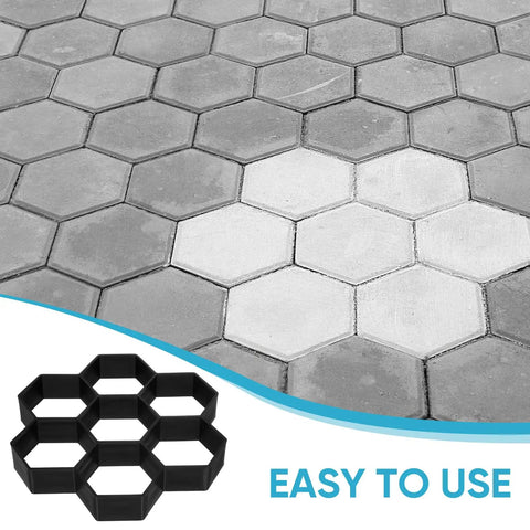 Hexagon Stepping Stone Paver Molds Three Pack Concrete Forms For DIY Walkway Pavement Garden Path Outdoor Patio Yard Lawn Moulds