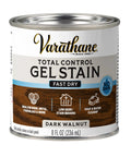 Rich Dark Walnut Gel Stain Water Based Finish Delivers A Hella Smooth No Drip Surface On Furniture Doors And Indoor Wood Trim Fast Drying With Low Odor, 8 fl oz gel stain can.