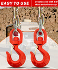3 Ton Swivel Lifting Hook and D Ring Shackle Set With G80 Chain Hooks and Five Eighths Inch Shackle against rocky backdrop
