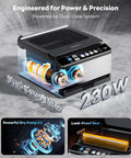DualCore CVS101 chamber vacuum sealer with transparent lid, 6L chamber, digital control panel; 230W dual-core pump, home use