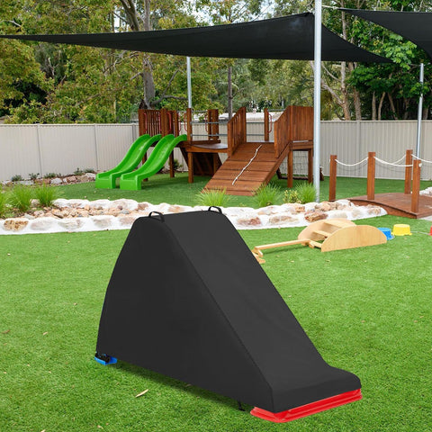 Outdoor Slide Cover Protective Sleeve Windproof Shield With Weather Resistant Fabric on playground slide, backyard setup