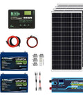 2.5KWh LiFePO4 Solar Power Kit For 12V Off-Grid Living With 100Ah Battery, 400W Mono Panels, MPPT Controller, Inverter