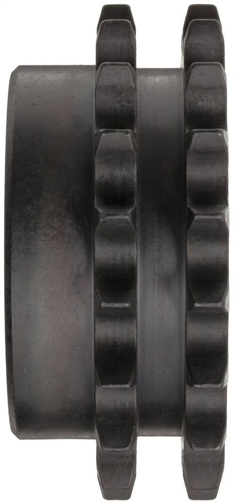 Heavy Duty Double Strand Roller Chain Sprocket With Type B Hub And Reboreable Design For 50 Series Chains, side view showing durable construction.