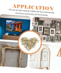 Heavy Duty Iron Picture Frame Backing Clips Featuring Quick Turn Button Fasteners And All Included Mounting Screws For Hanging Wall Photos Artwork Crafts Straight Up No Sweat displayed with framed photos.
