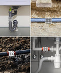 Upgraded Pipe Repair Clamp With M1 Self-Adhesive Leak-Sealing Tape installed on various pipe types in different environments