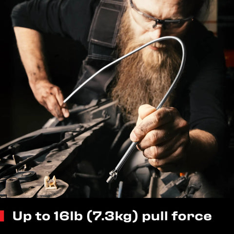 Person using Multipurpose Pickup Tool Set With 36 Inch Flexible Claw Grabber And Telescoping Magnetic Pickup Stick