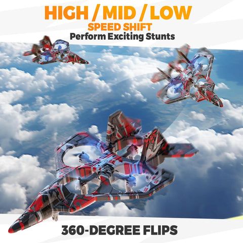 Foam Remote Control Plane For Kids And Beginners Noob Friendly With LED Lights Altitude Hold 360 Degree Flips