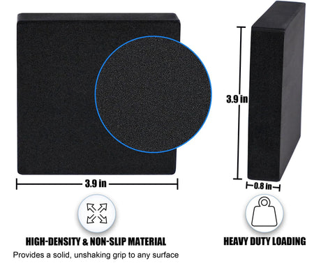 MyLifeUNIT EVA washer pad, black high-density non-slip, 3.9x3.9x0.8 in, 8-pack (front view)