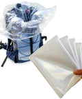 Heavy Duty Nylon Pack Liner Bags 20 By 36 Inch 10 Pack Thick Five Point Five Mil Clear Liners in backpack and hand display