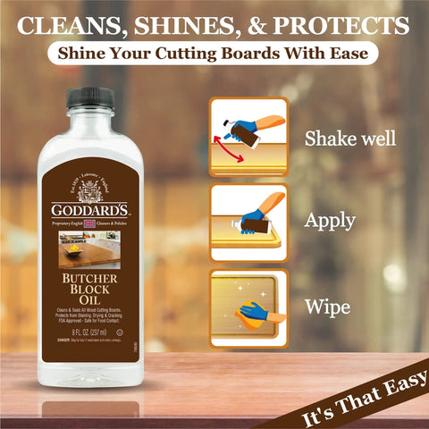 Keep Your Wooden Cutting Boards And Kitchen Gear Looking Slick As A Whistle With This Odorless Food Grade Butcher Block Oil For Deep Conditioning And Crack Prevention. 8 fl oz bottle with application instructions.