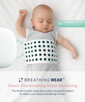 Sleeping baby wearing Breathing Wear Sleeping Bag For Baby, Size Small 3 To 6 Months, Pebble Grey, Sensor Free Breathing Motion Monitoring