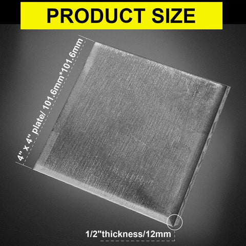 4 Pcs Hot Rolled ASTM A36 Steel Plates Half Inch Thick 4X4 Inch Flat Metal Plates Square For Drilling And Welding DIY Metalworking Set Heavy Duty Steel Sheets