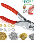 Complete 1200 Piece Pro Grade Grommet Eyelet Kit For Fabric And Leather Projects With Plier Hole Punch and eyelets shown