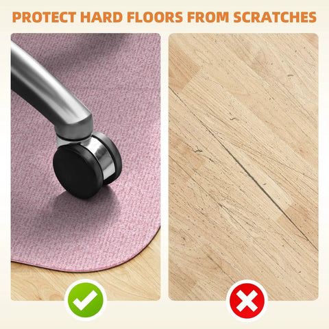 Non Slip Office Chair Mat For Hardwood Floors 48 By 36 Inches Large Pink Floor Protector with desk chair wheel on mat