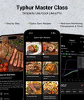Sync Gold Gen2 Sub 1G Wireless Meat Thermometer With 6 Sensors And LCD Display For Precise Cooking Ultra Reliable Sub 1 GHz Signal Faster Temps Easy Setup And Hands Free Monitoring For Stove Or Grill app screens